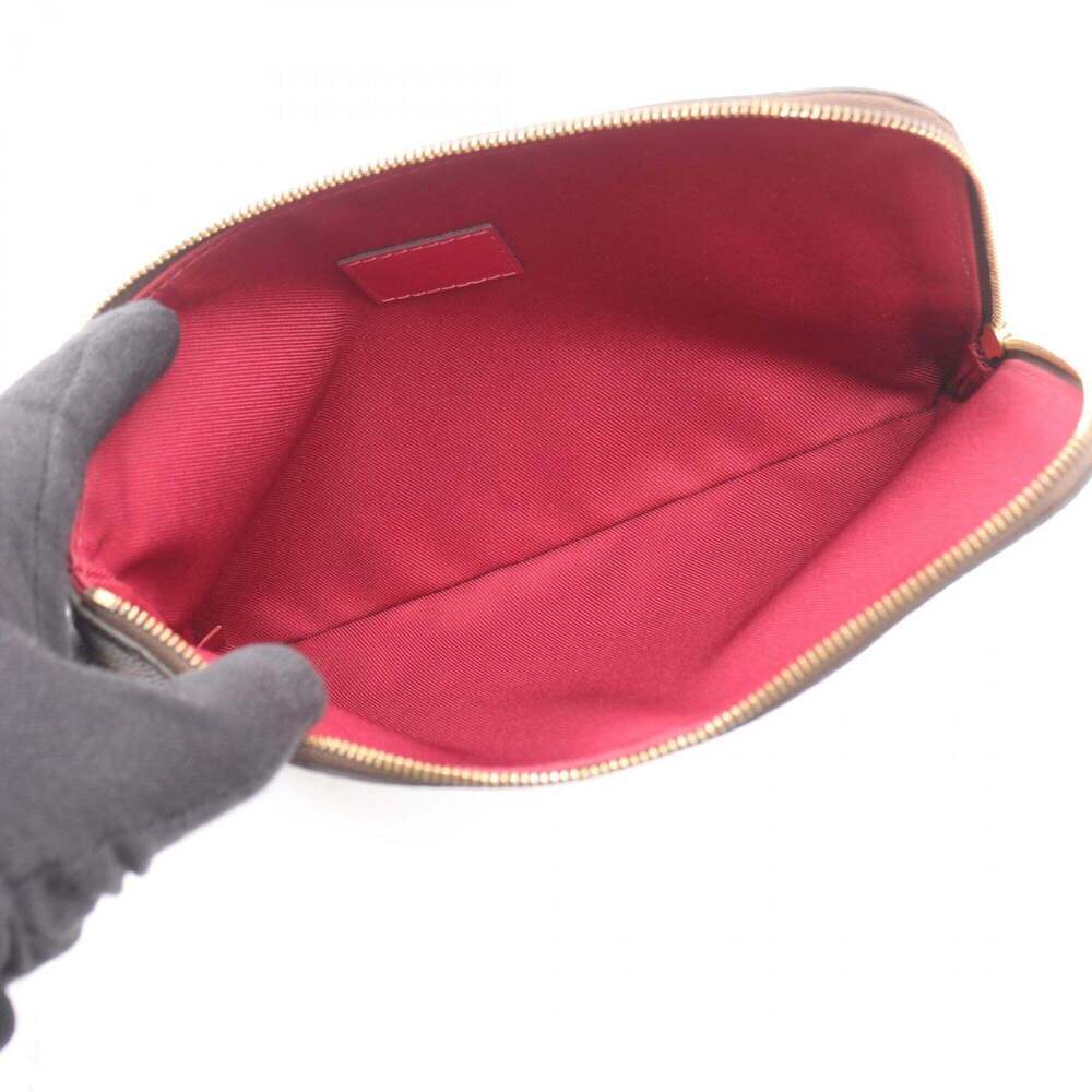 LOUIS VUITTON Brown Coated Canvas Clutch Bag - Picture 3 of 8